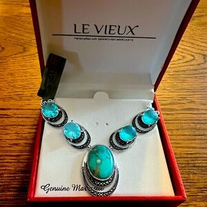 Le Vieux necklace made with Swarovski marcasite.